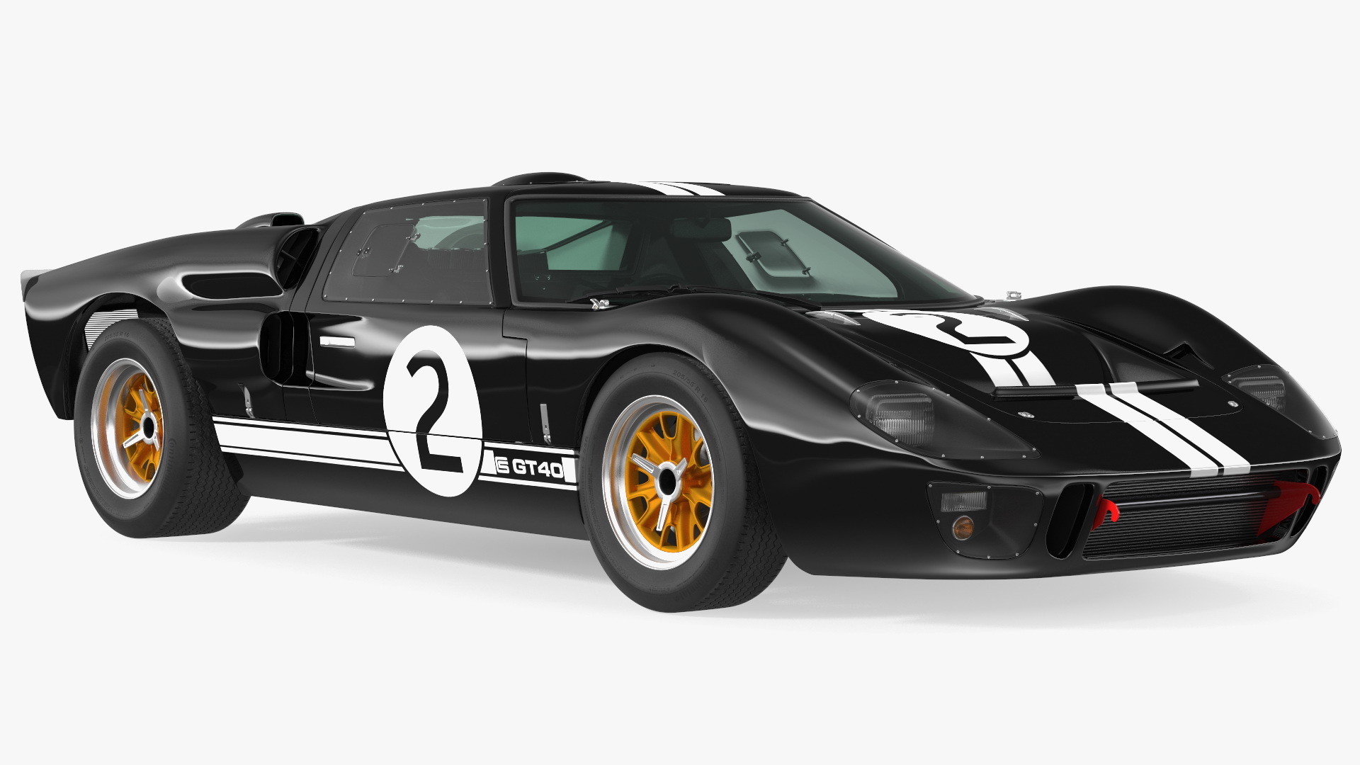 3D Ford GT40 Racing Car Black