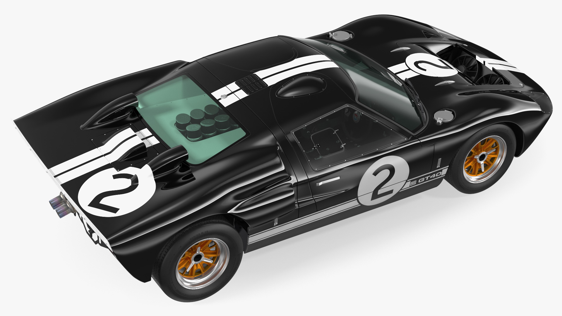 3D Ford GT40 Racing Car Black