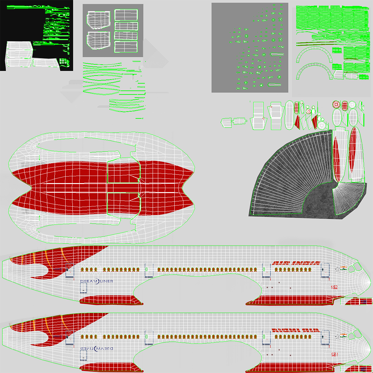 Air India Boeing 787-8 Dreamliner Aircraft 3D