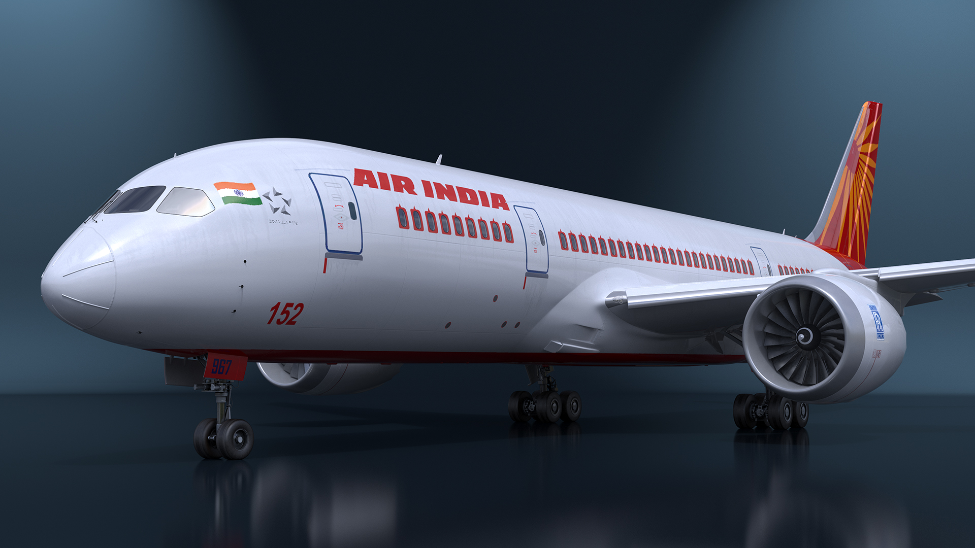 Air India Boeing 787-8 Dreamliner Aircraft 3D