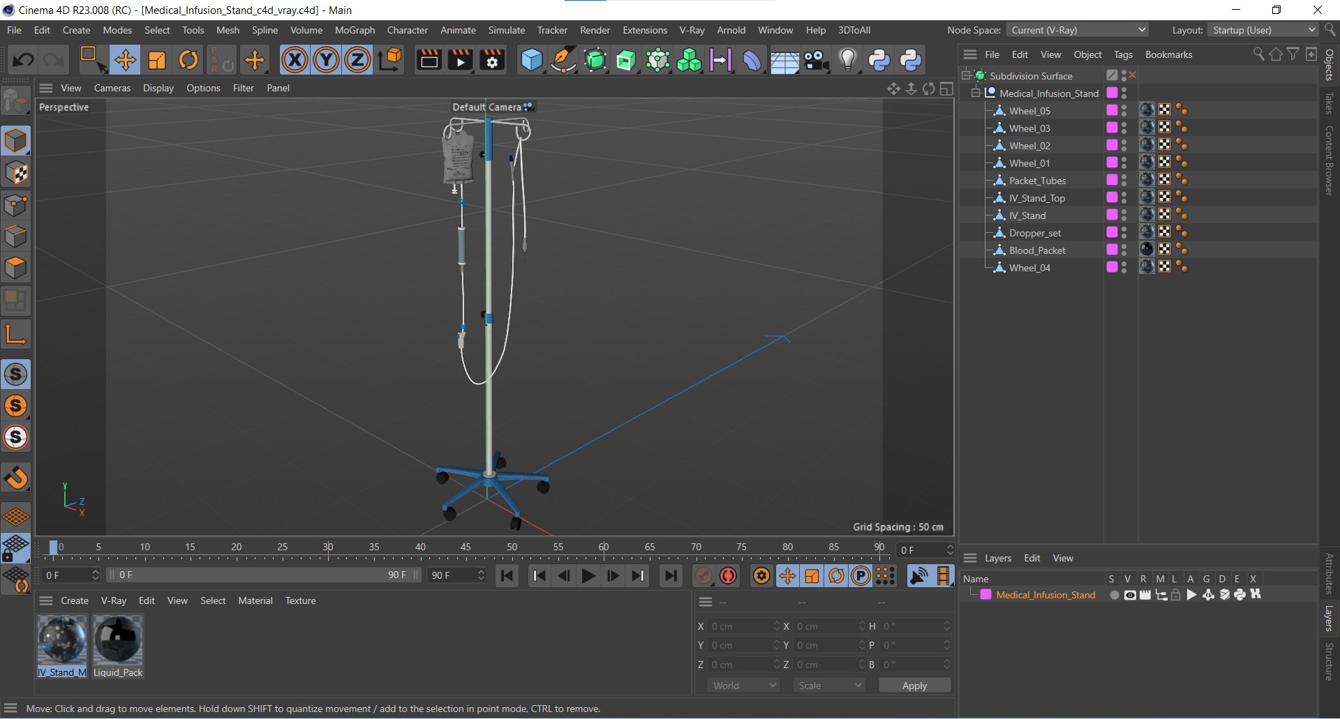 Medical Infusion Stand 3D