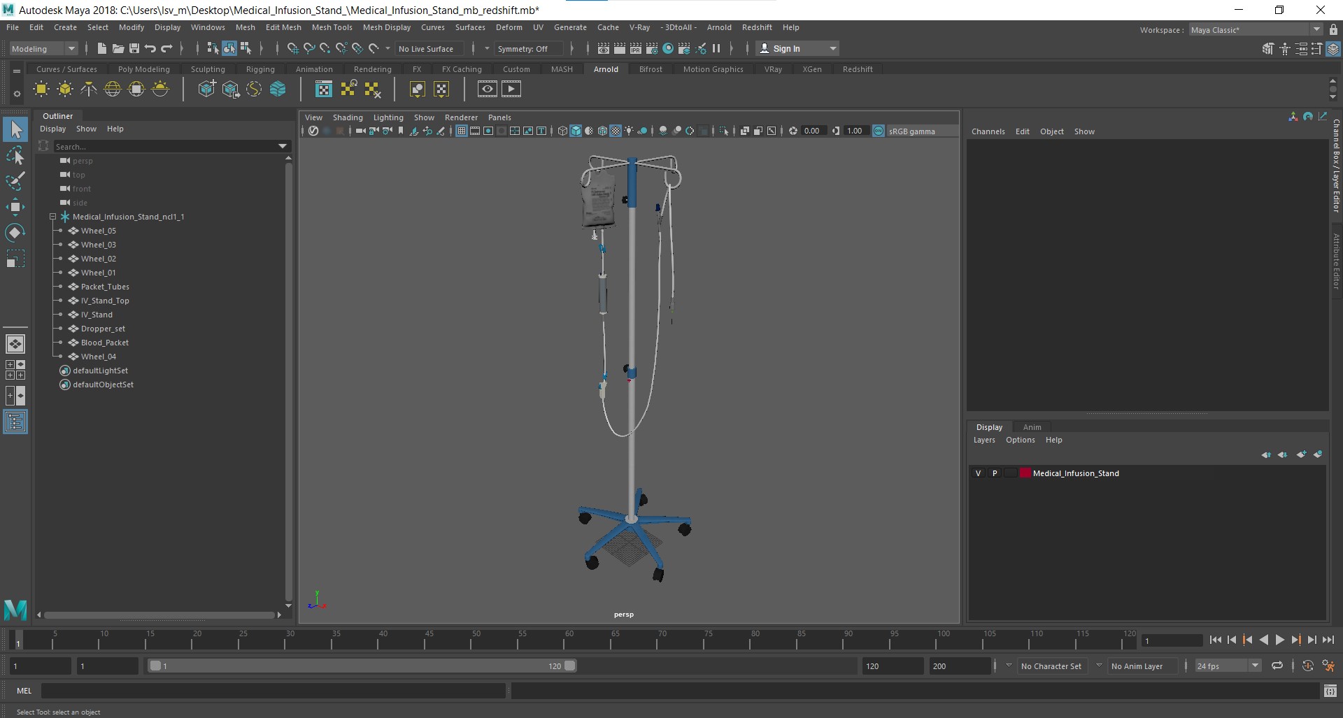 Medical Infusion Stand 3D