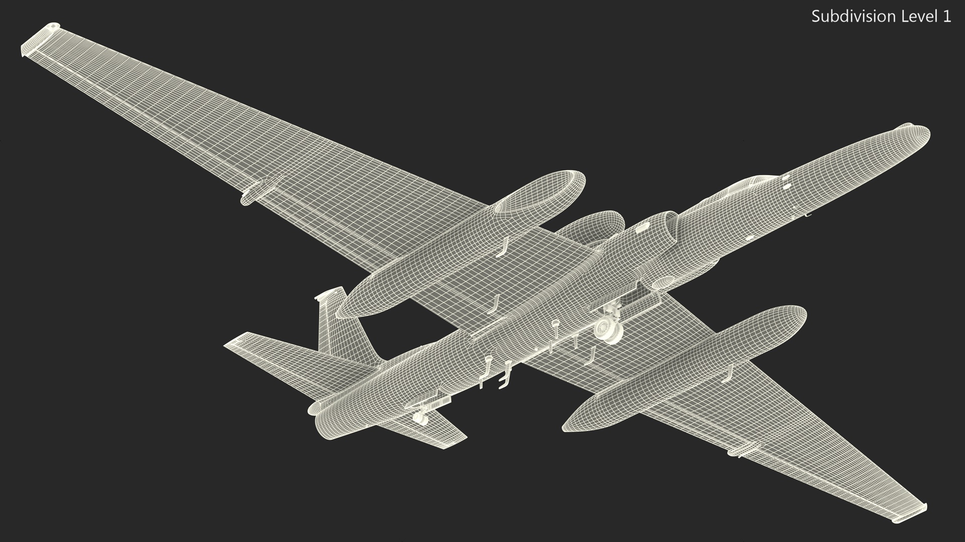 Reconnaissance Aircraft Grey Rigged for Cinema 4D 3D model