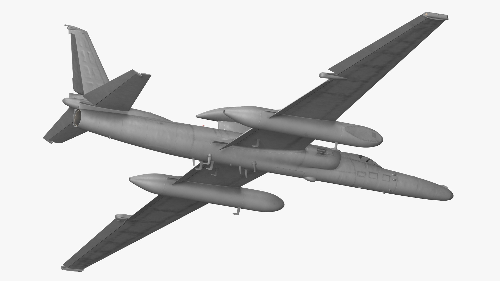 Reconnaissance Aircraft Grey Rigged for Cinema 4D 3D model