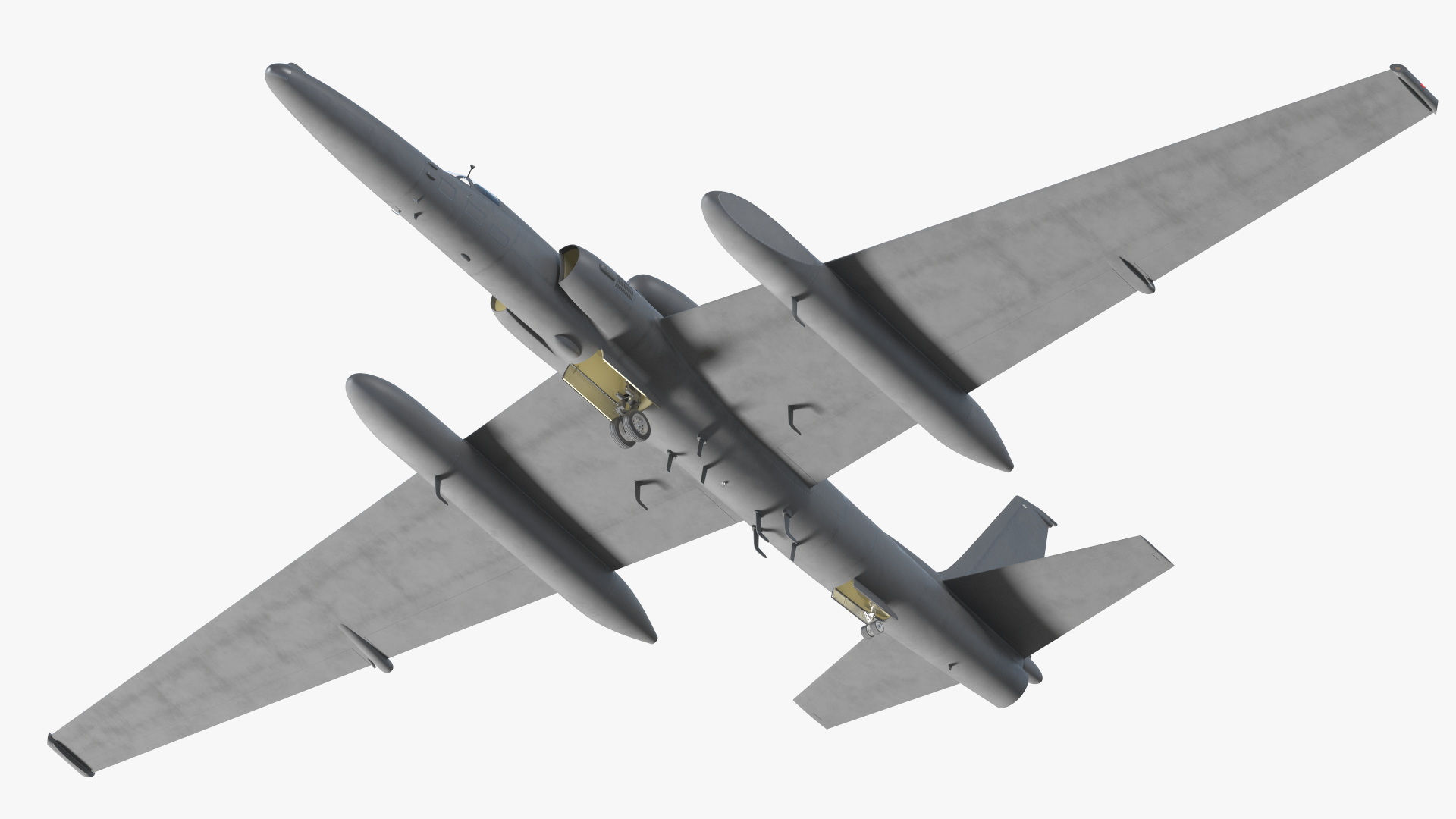 Reconnaissance Aircraft Grey Rigged for Cinema 4D 3D model