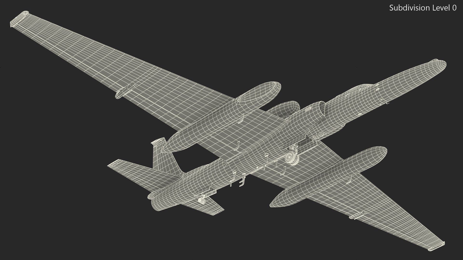 Reconnaissance Aircraft Grey Rigged for Cinema 4D 3D model