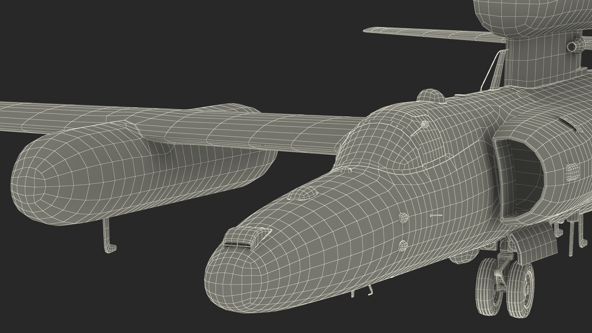 Reconnaissance Aircraft Grey Rigged for Cinema 4D 3D model