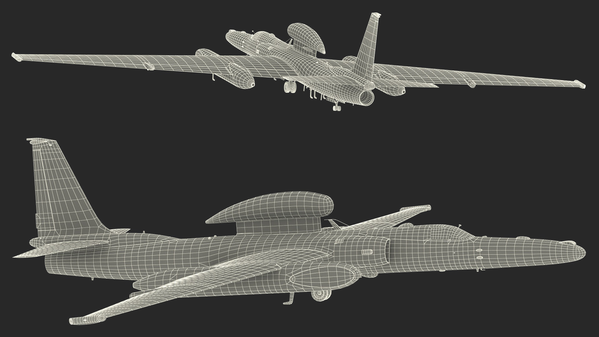 Reconnaissance Aircraft Grey Rigged for Cinema 4D 3D model