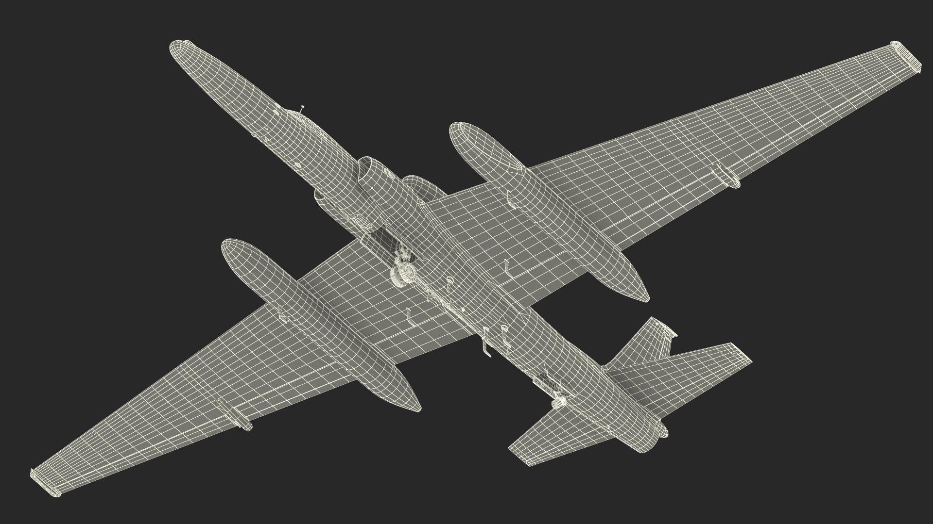 Reconnaissance Aircraft Grey Rigged for Cinema 4D 3D model