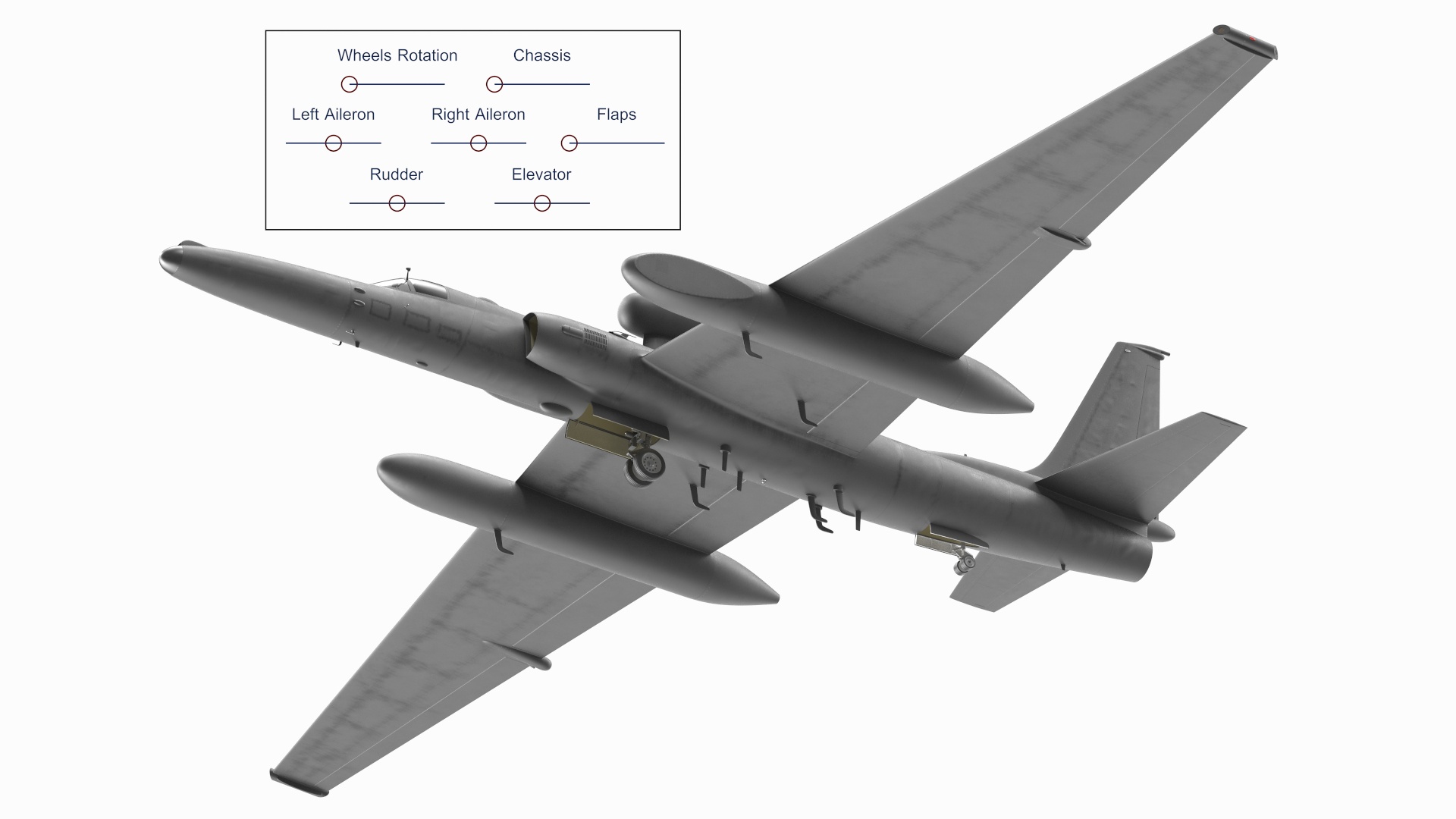 Reconnaissance Aircraft Grey Rigged for Cinema 4D 3D model