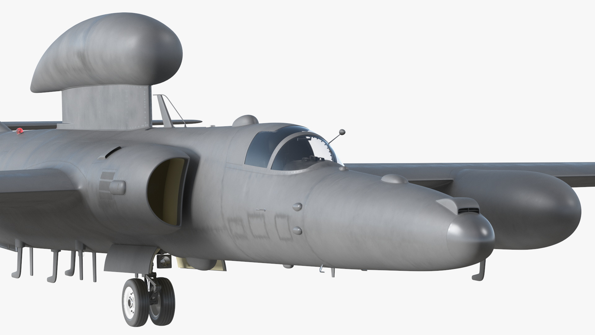 Reconnaissance Aircraft Grey Rigged for Cinema 4D 3D model