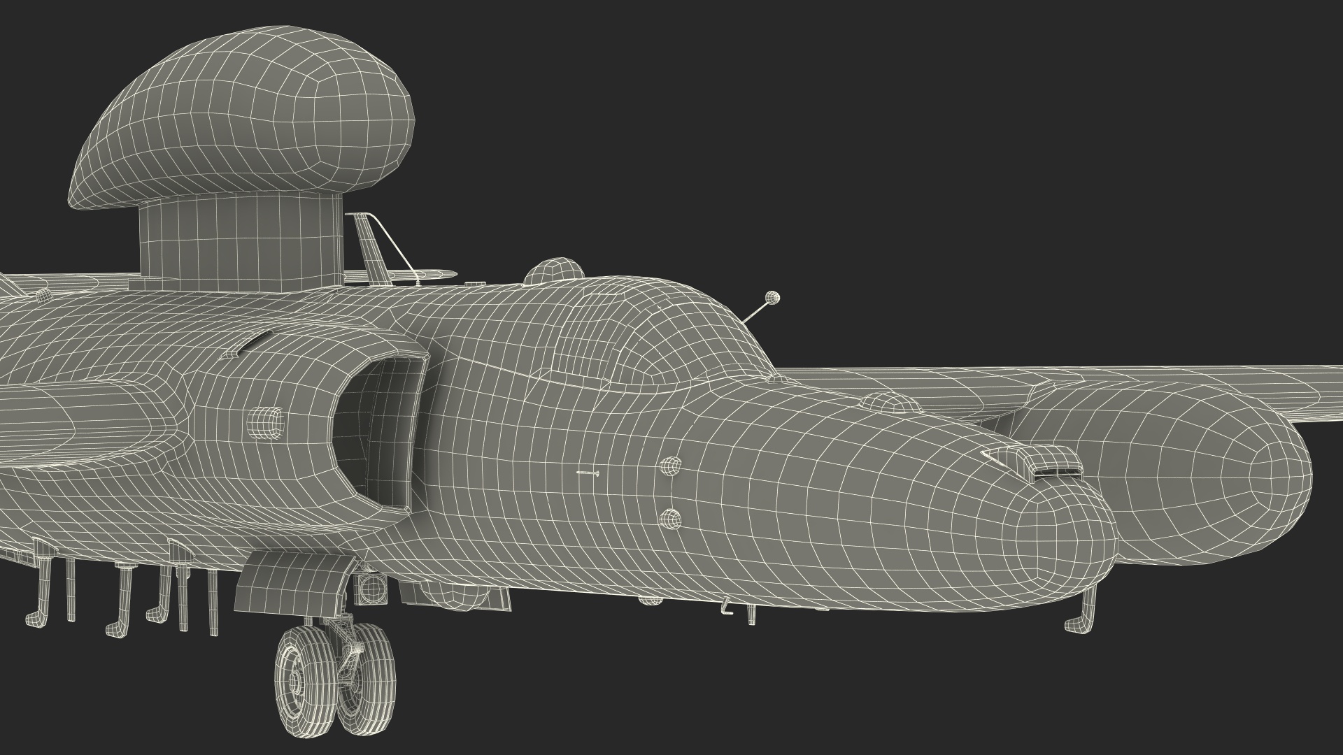 Reconnaissance Aircraft Grey Rigged for Cinema 4D 3D model