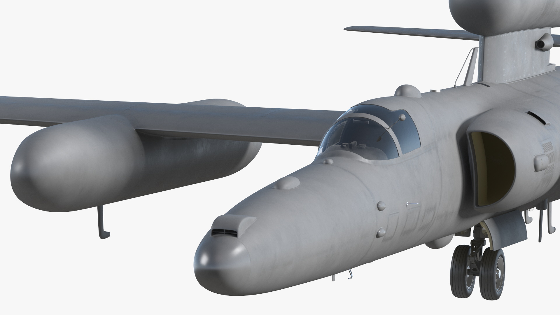 Reconnaissance Aircraft Grey Rigged for Cinema 4D 3D model