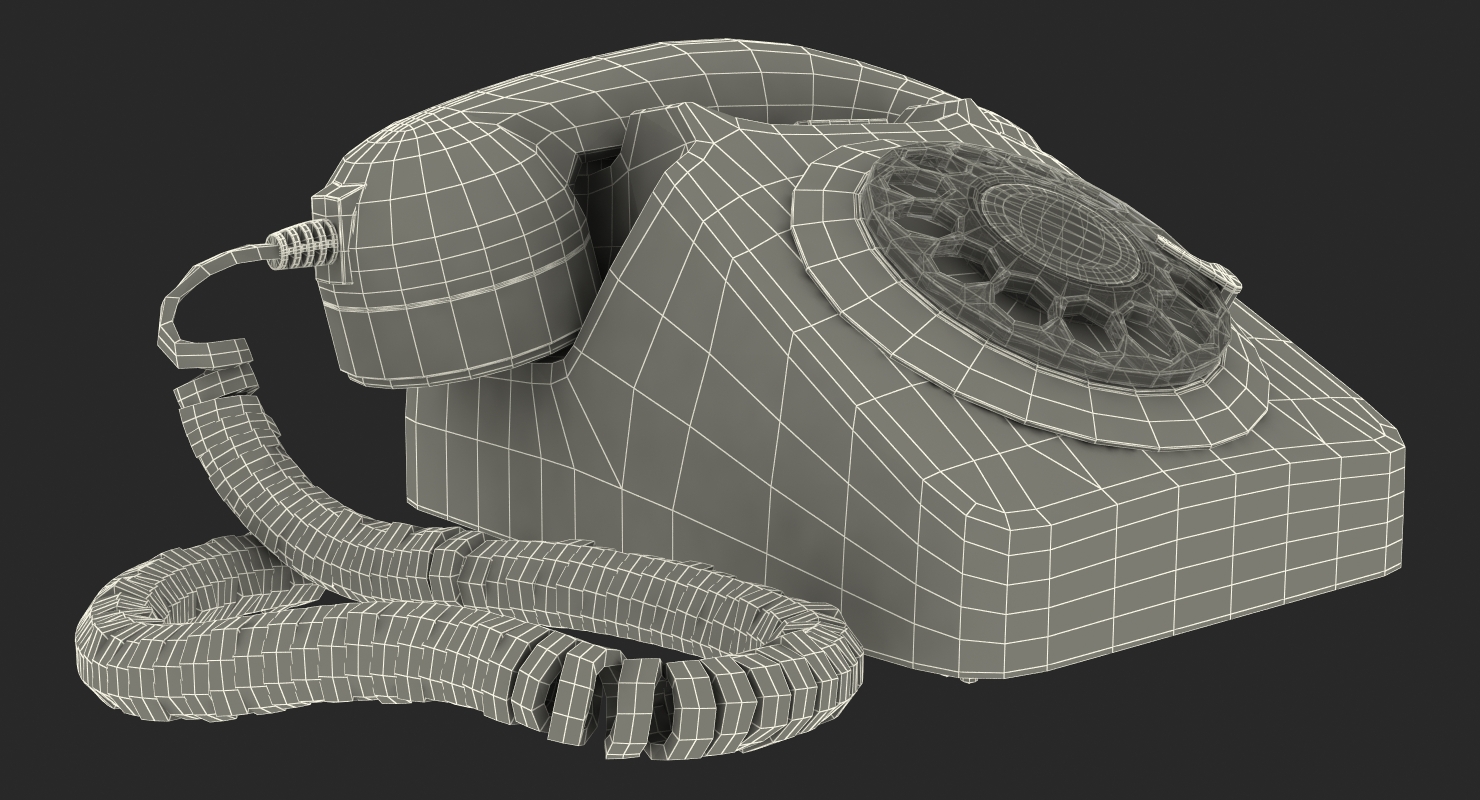 Retro Design Corded Landline Phone 3D model