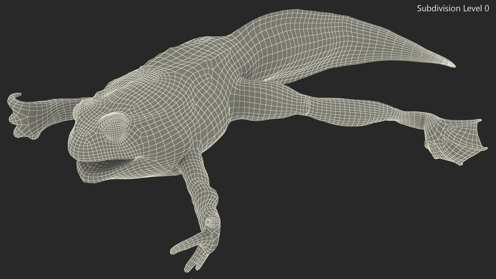 Tadpole with Four Legs Rigged 3D model