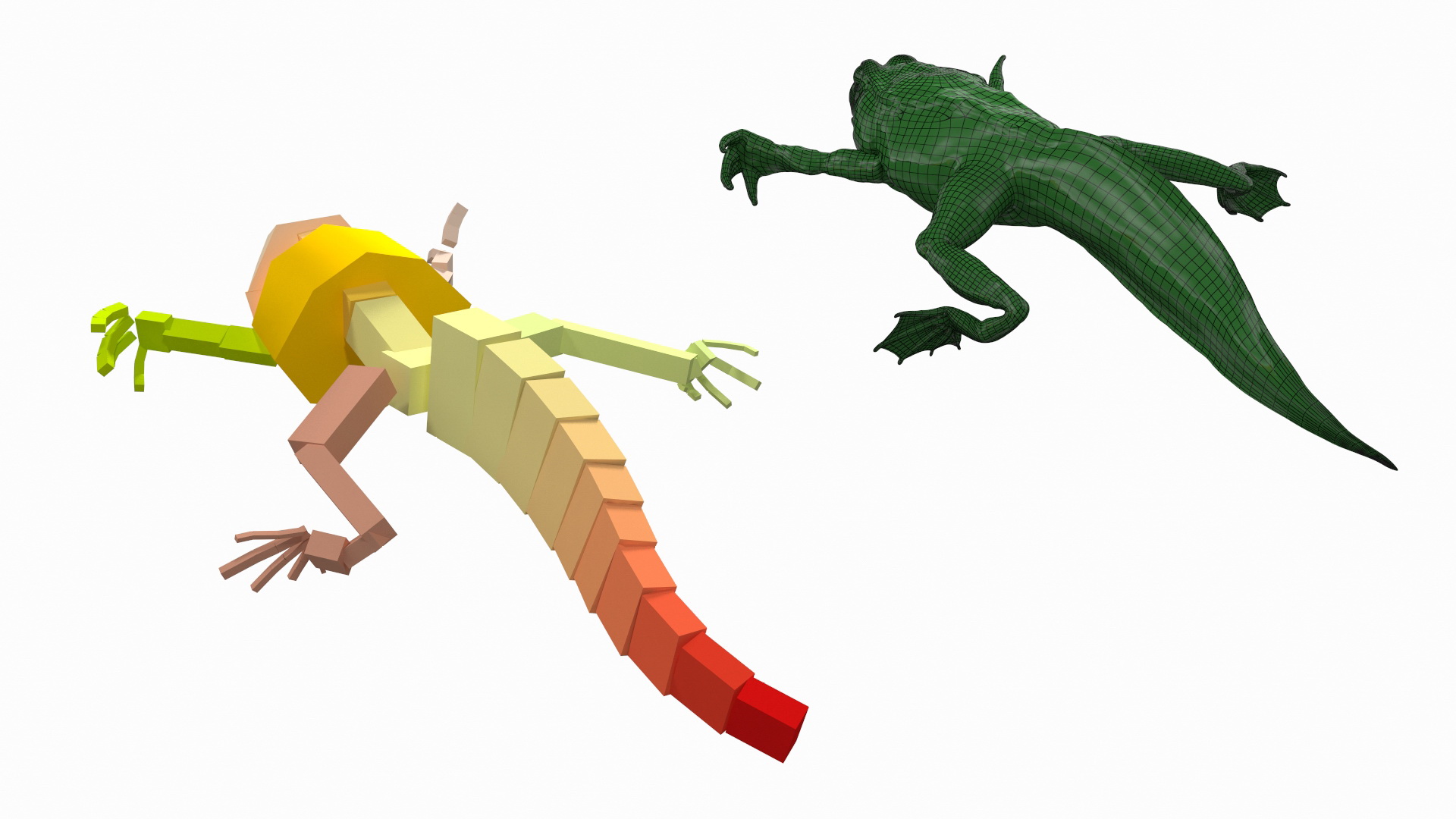 Tadpole with Four Legs Rigged 3D model