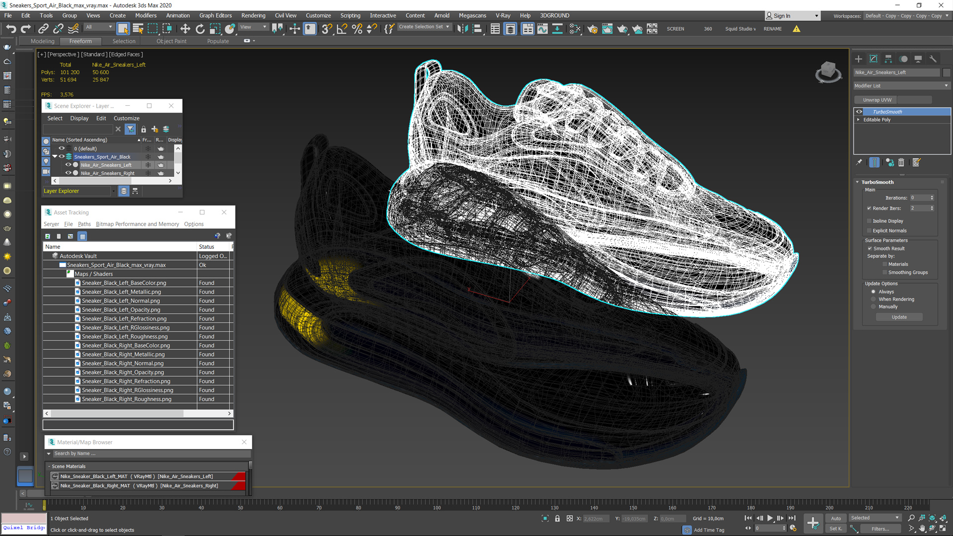 Sneakers Sport Air Black 3D model