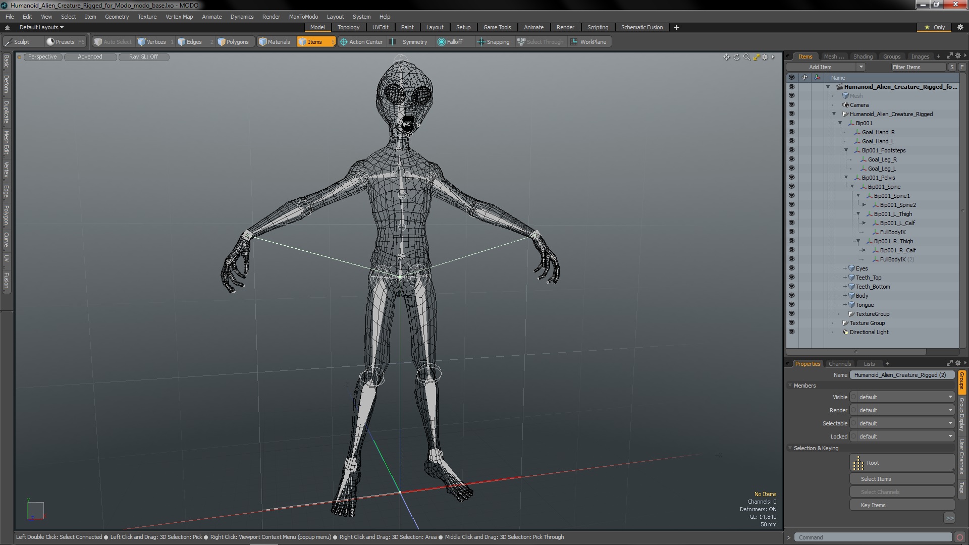 3D model Humanoid Alien Creature Rigged