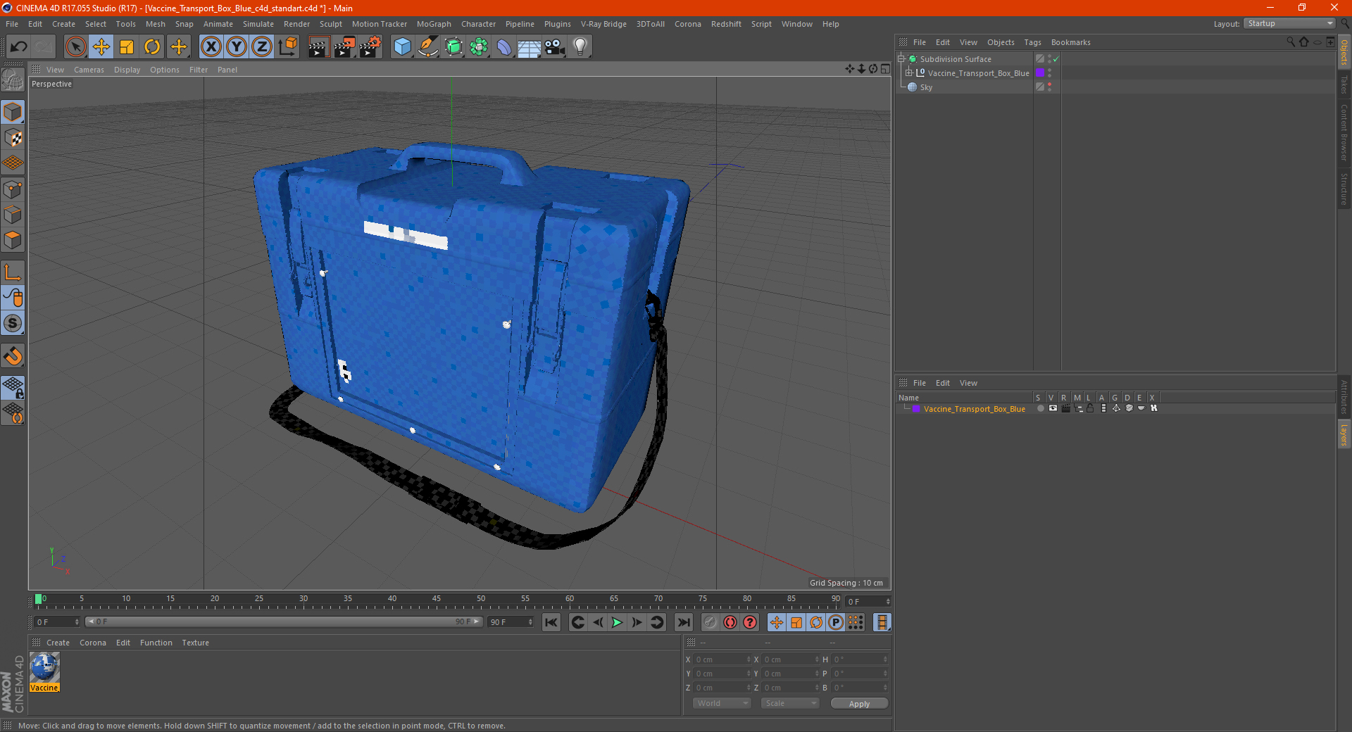 3D Vaccine Transport Box Blue