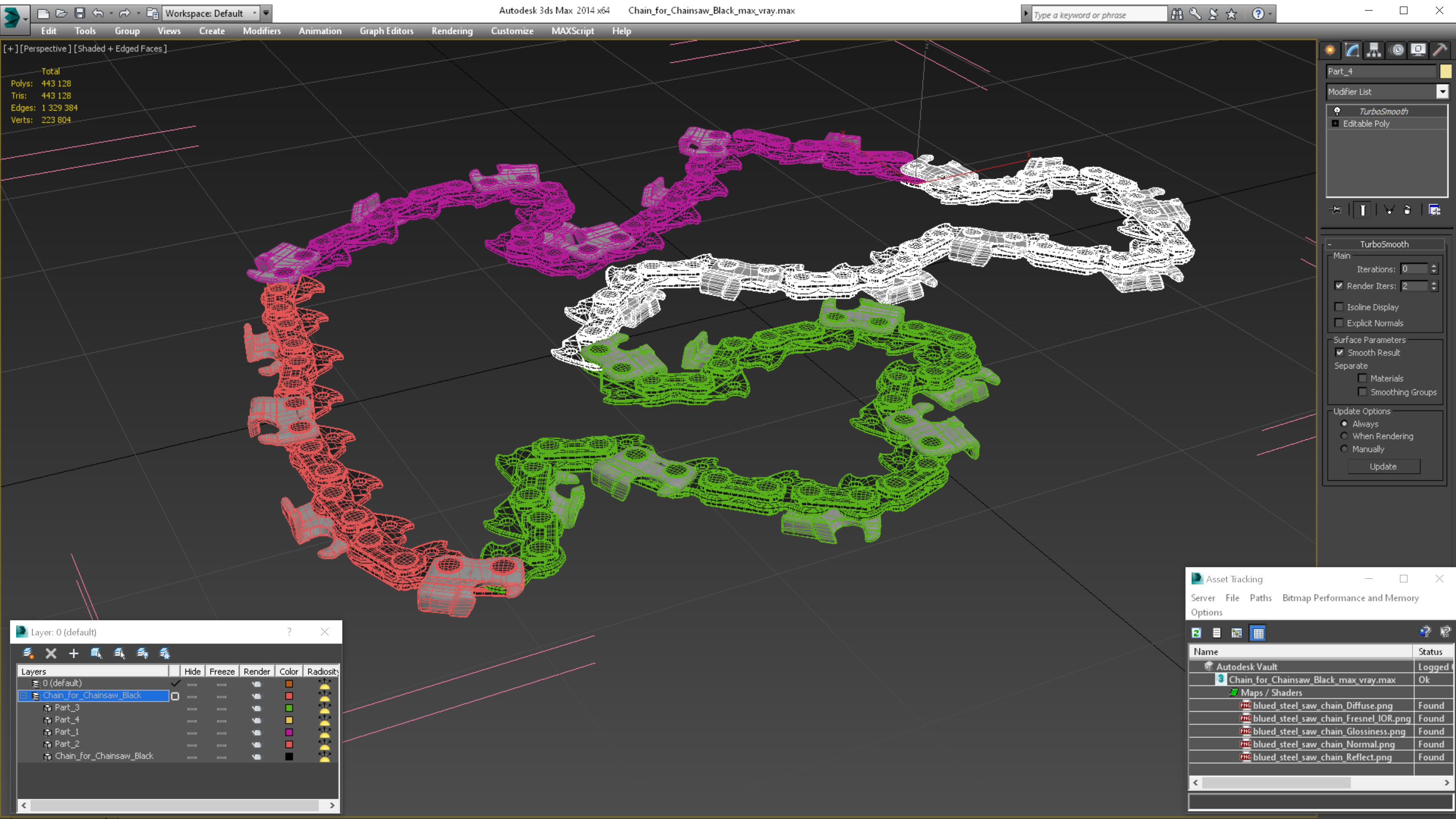 Chain for Chainsaw Black 3D model