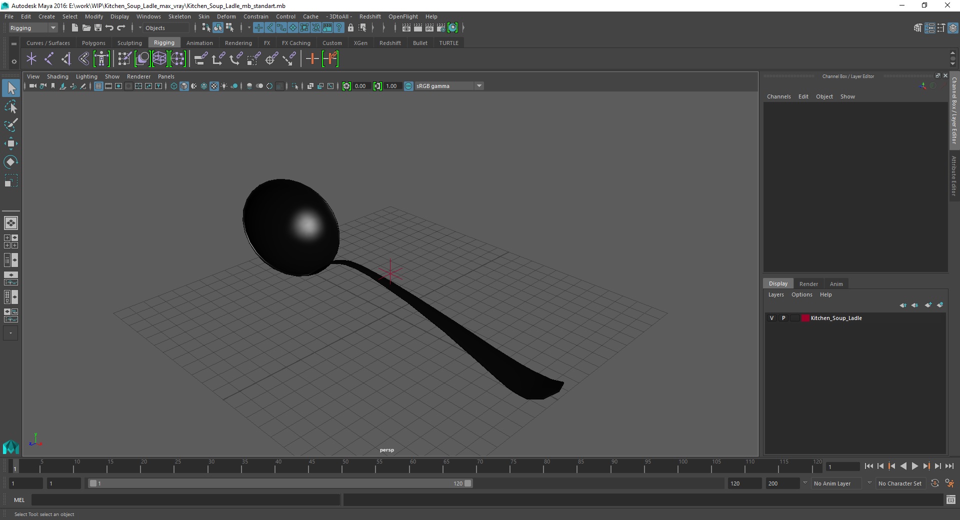 3D Kitchen Soup Ladle model