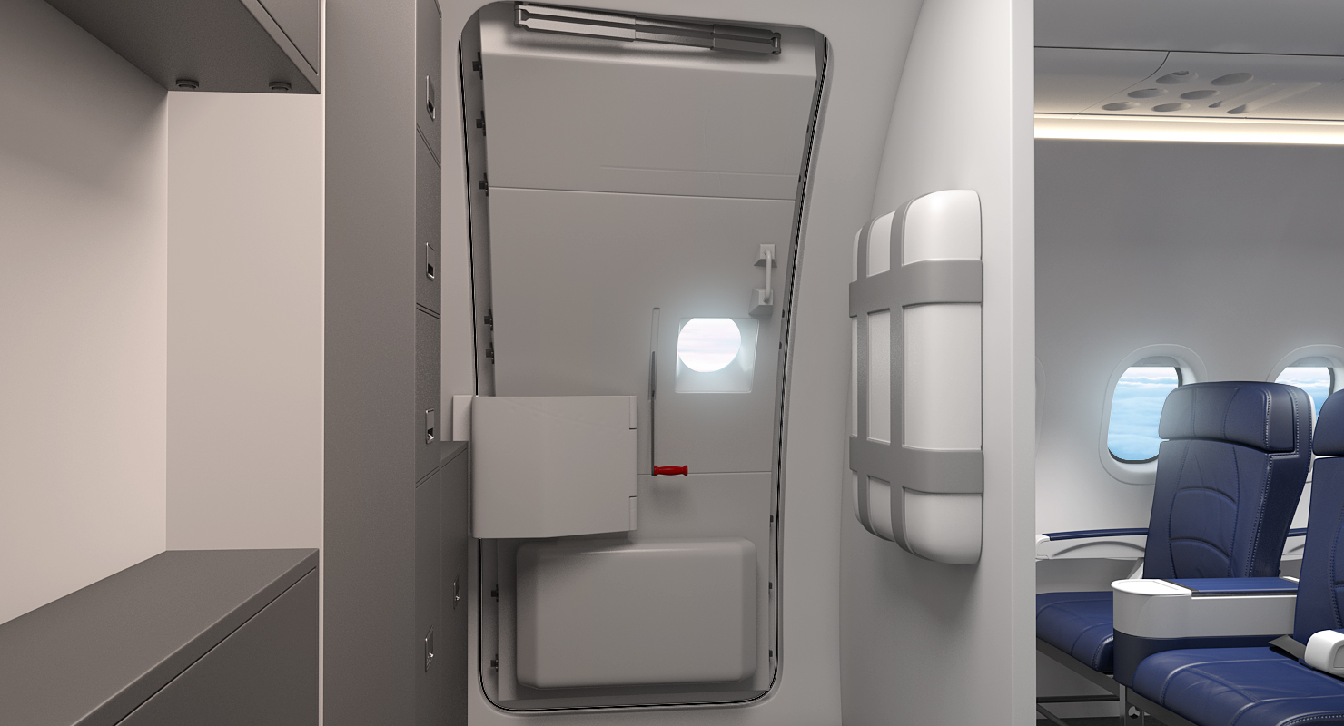 3D Airbus A321 Air France with Interior