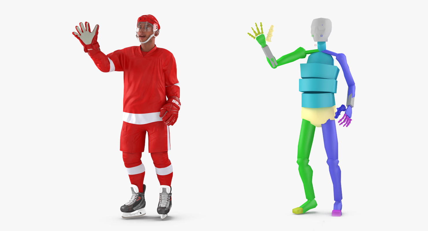 3D model Hockey Player Generic 2 Rigged