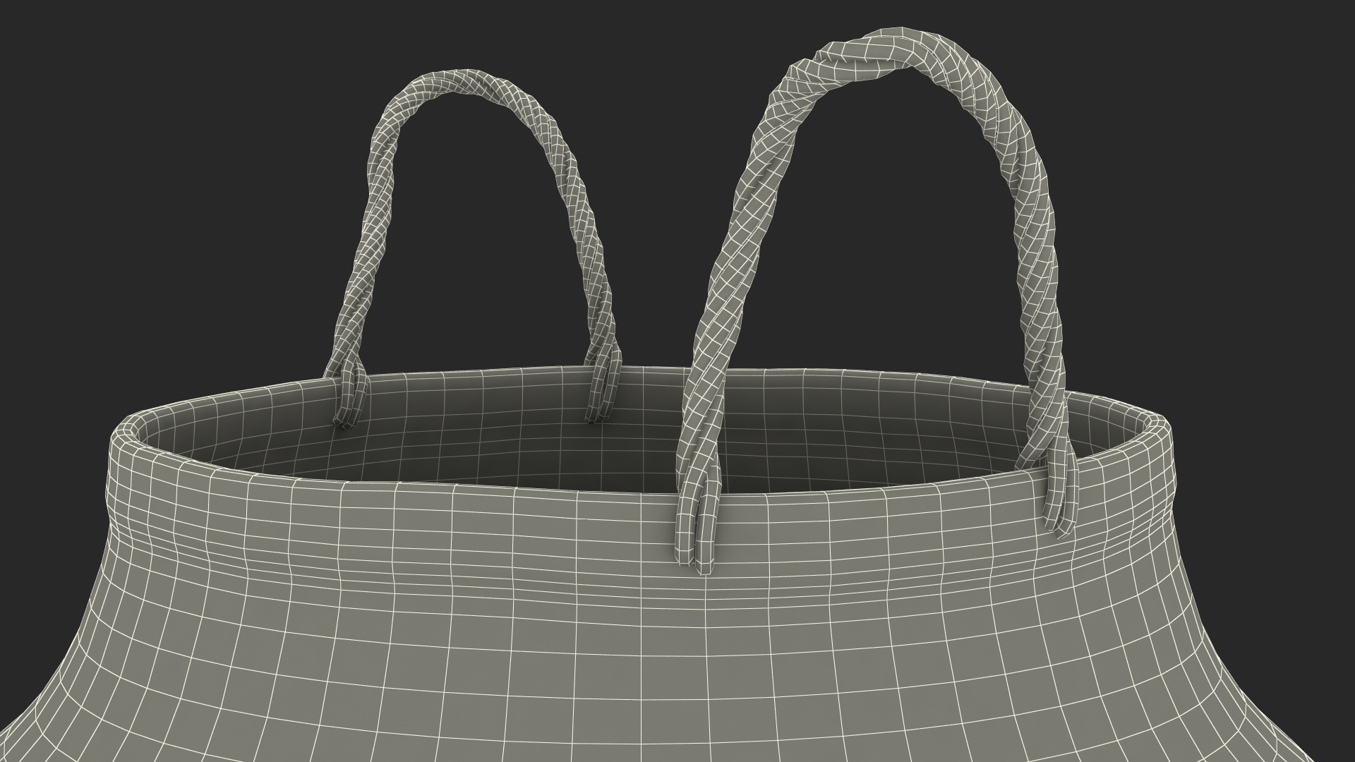 3D Foldable Wicker Straw Basket model