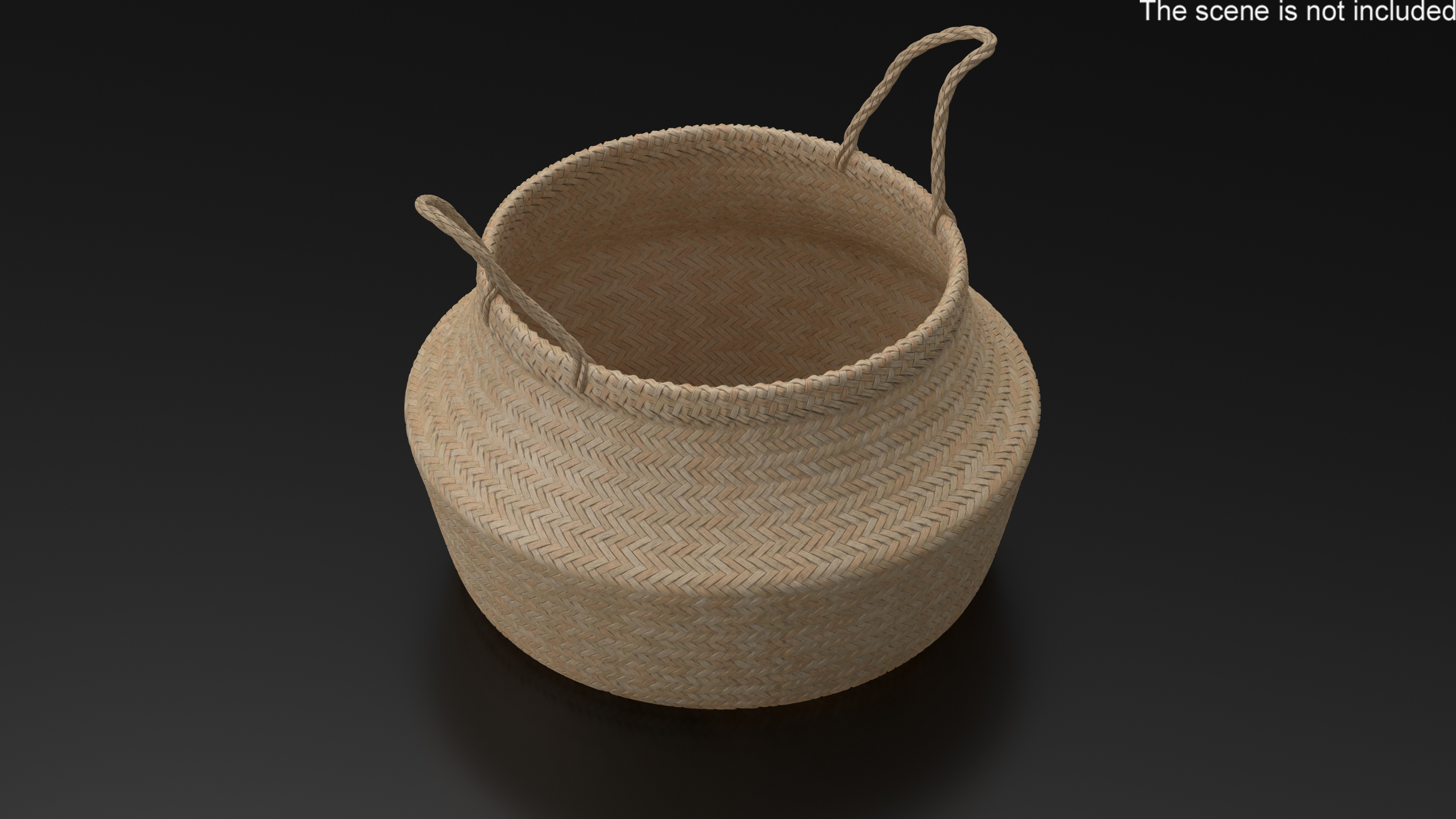 3D Foldable Wicker Straw Basket model