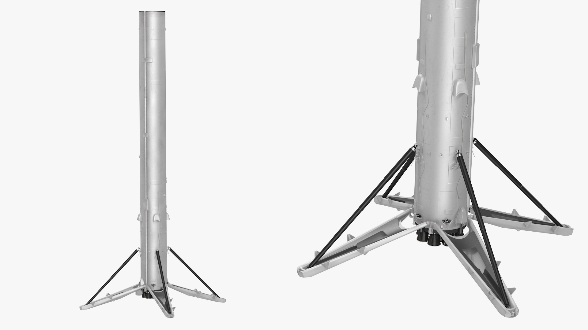 Launch Vehicle with Landing Legs 3D