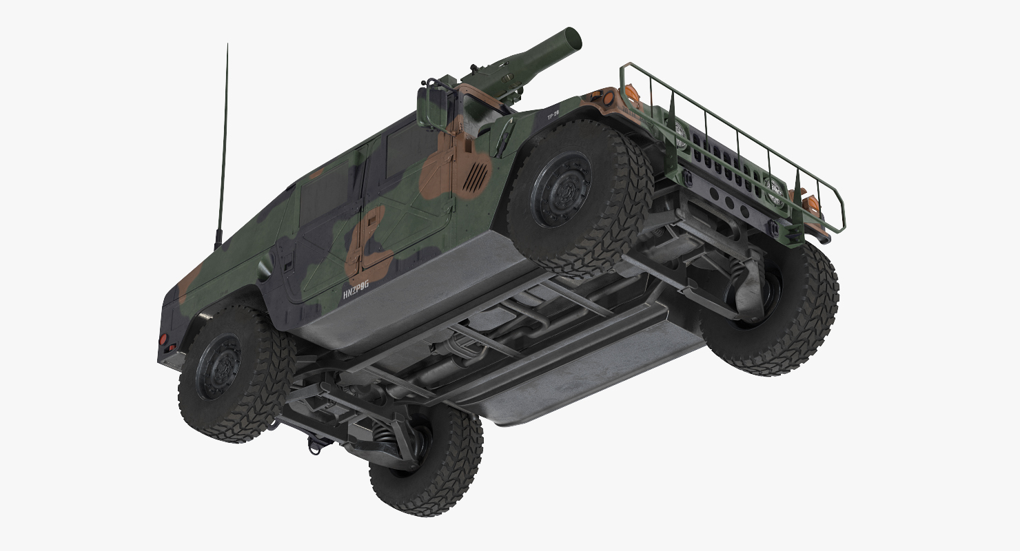 HMMWV TOW Missile Carrier M966 Camo Rigged 3D