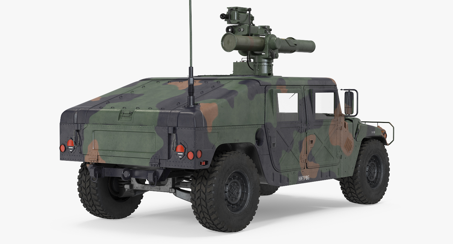 HMMWV TOW Missile Carrier M966 Camo Rigged 3D