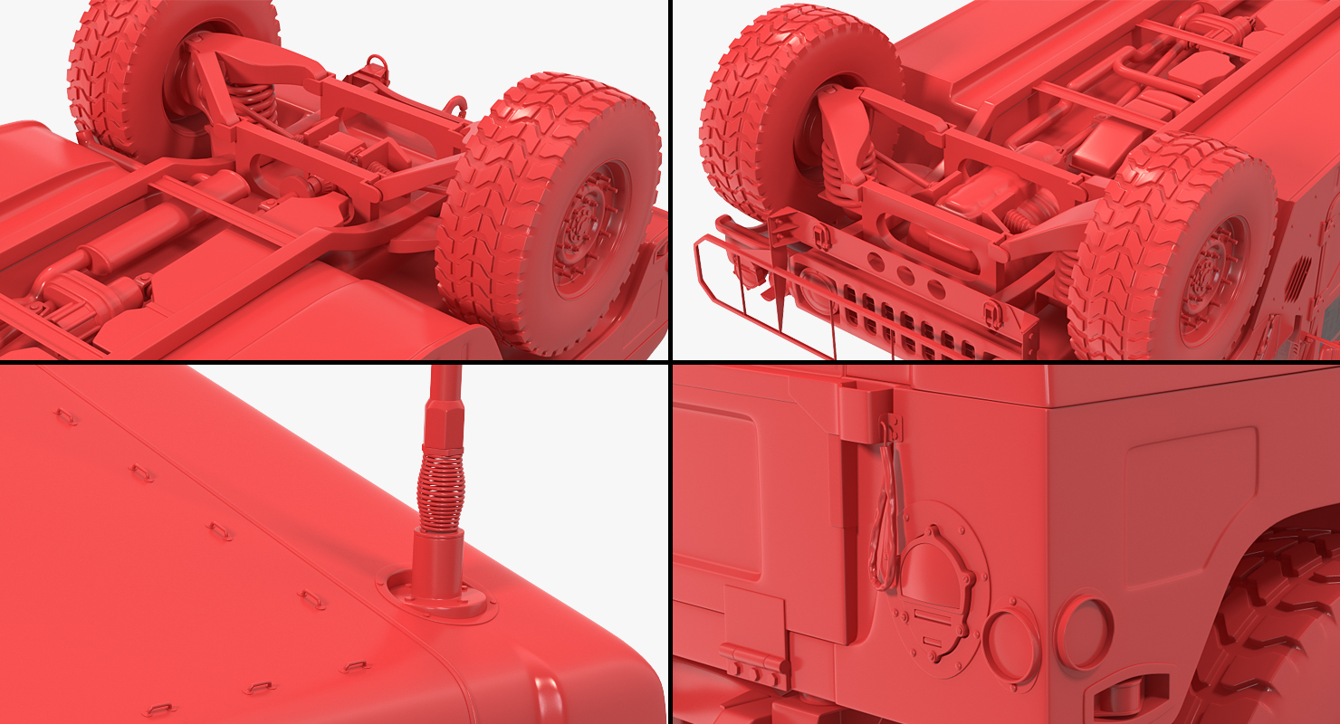 HMMWV TOW Missile Carrier M966 Camo Rigged 3D