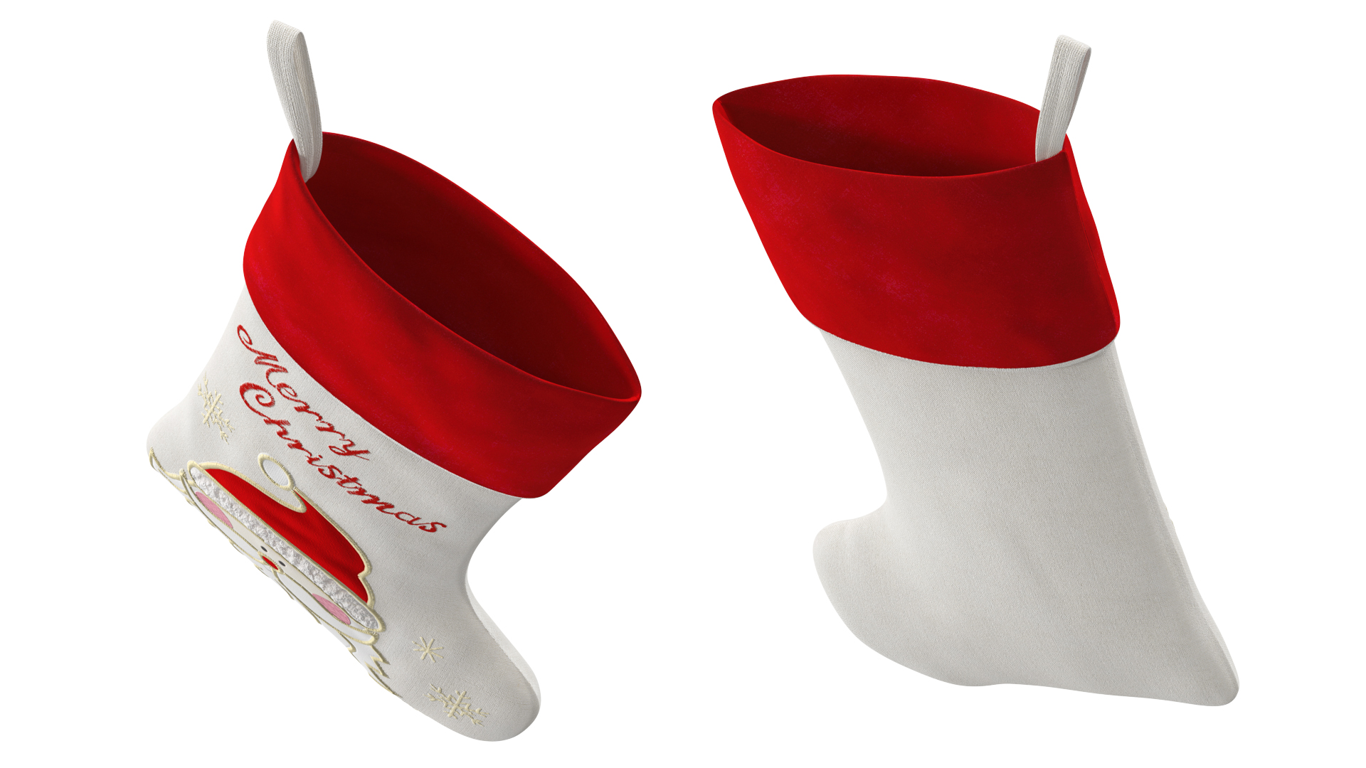 3D Traditional Santa Christmas Stocking