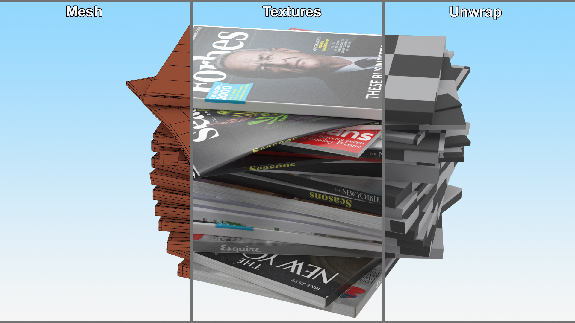 Pile of Magazines 3D