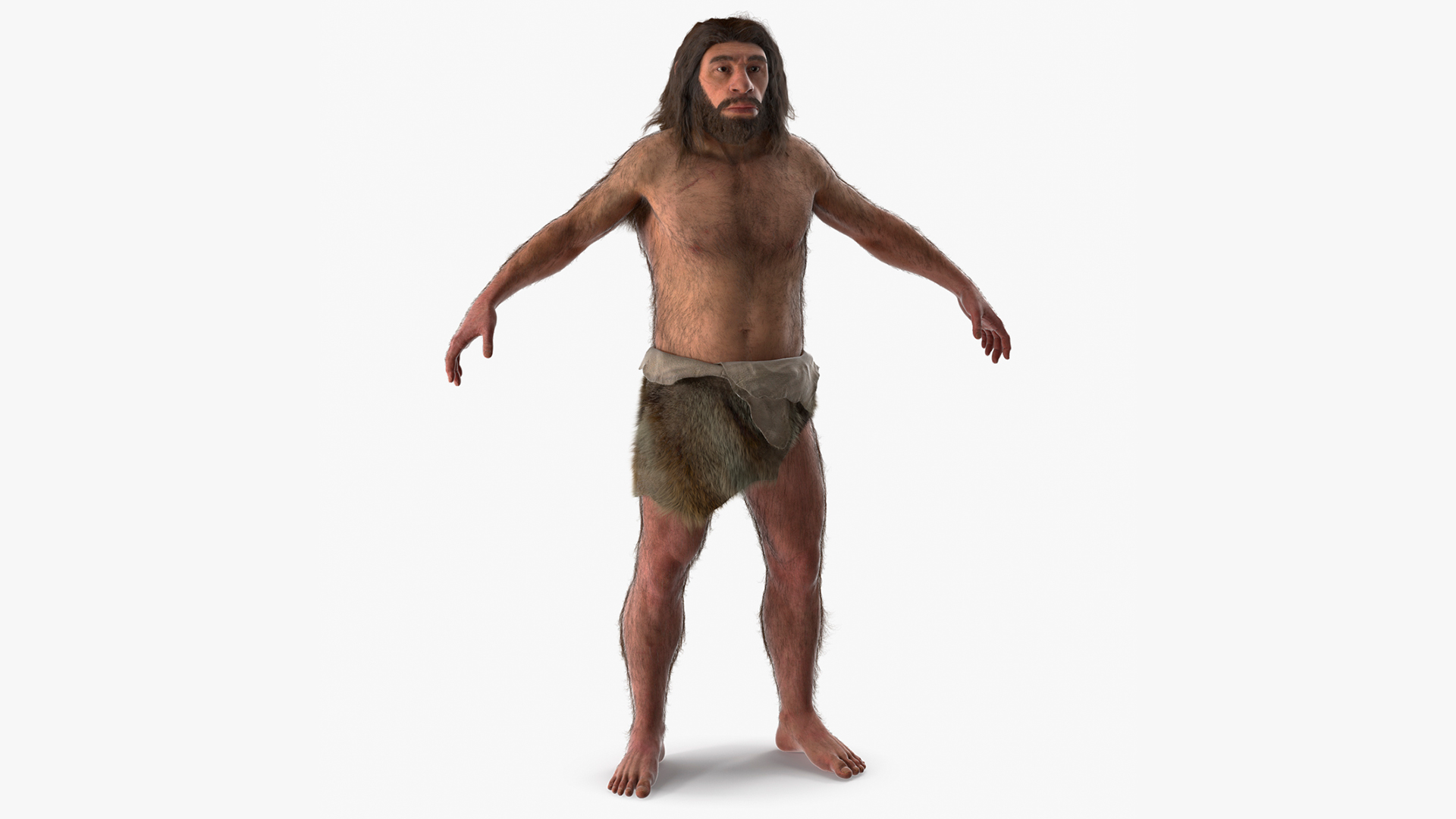 Neanderthal T-Pose Fur 3D