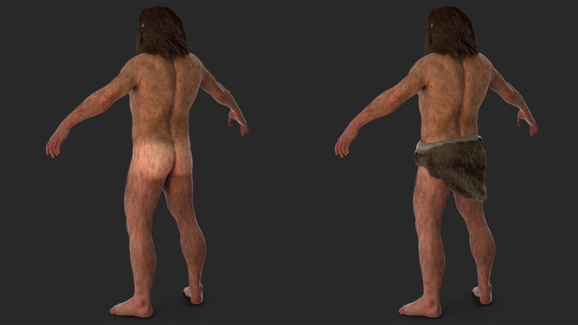 Neanderthal T-Pose Fur 3D