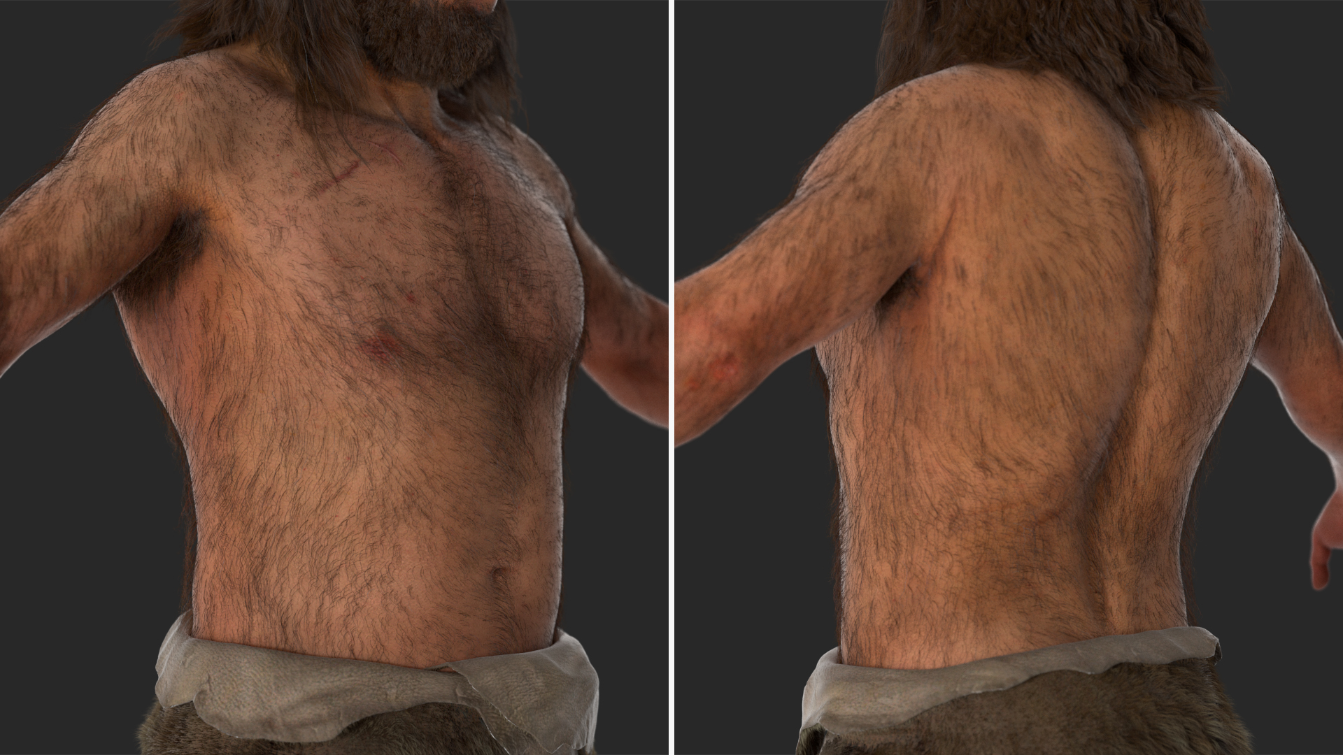 Neanderthal T-Pose Fur 3D