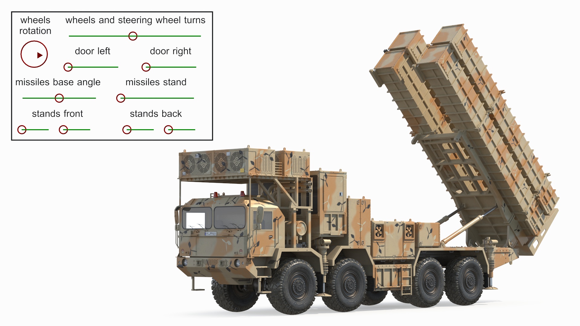 3D Iran Air Defence Bavar 373 Rigged model