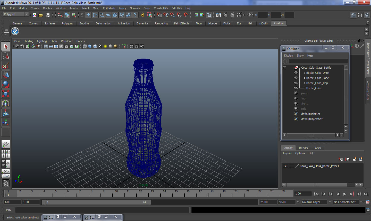 Coca Cola Glass Bottle 3D