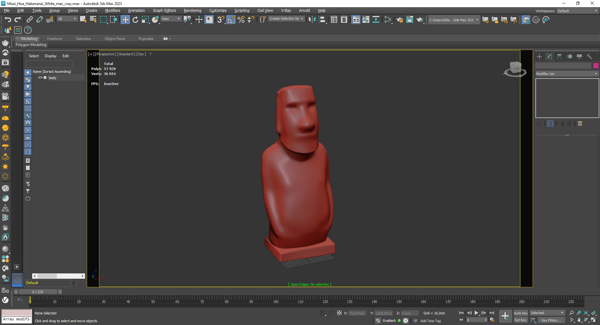 Moai Hoa Hakananai White for 3D Print 3D