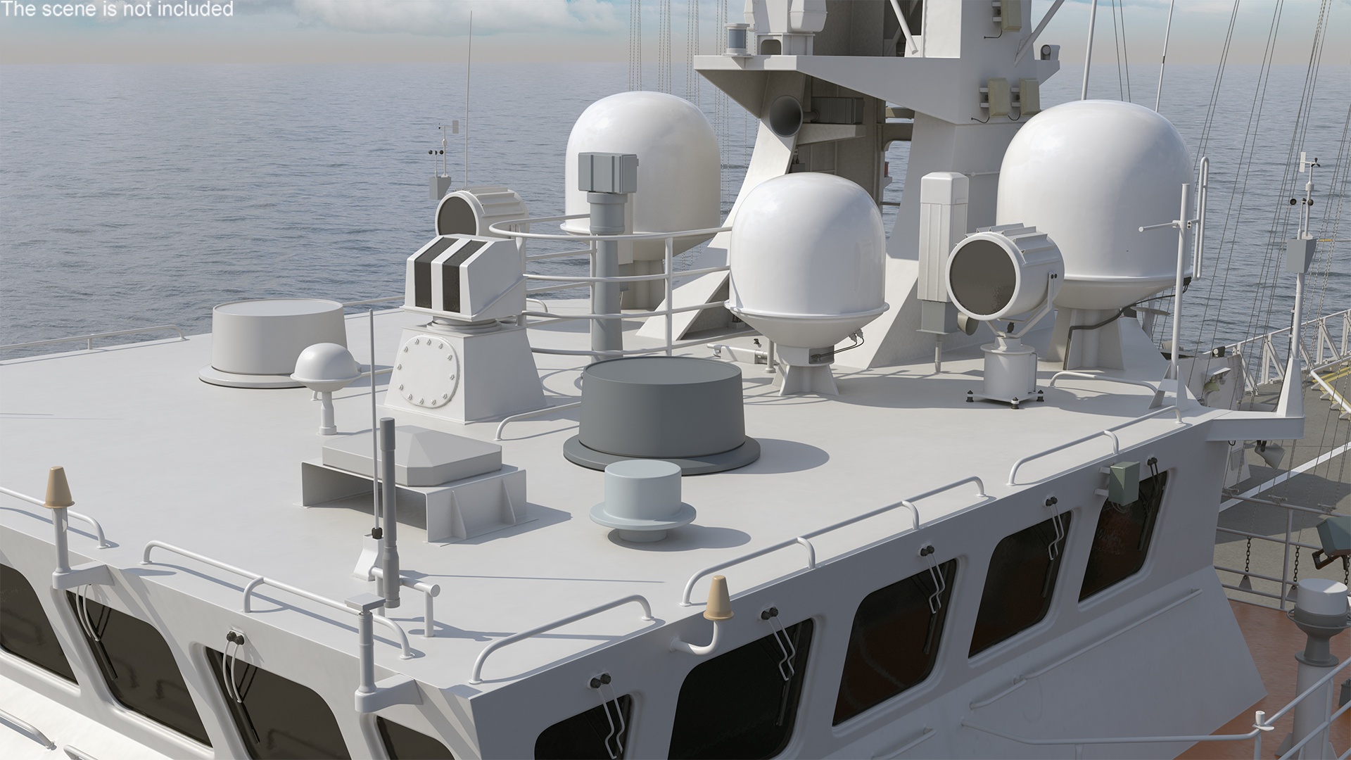 3D Coast Guard Ship with Helicopter Rigged for Cinema 4D model