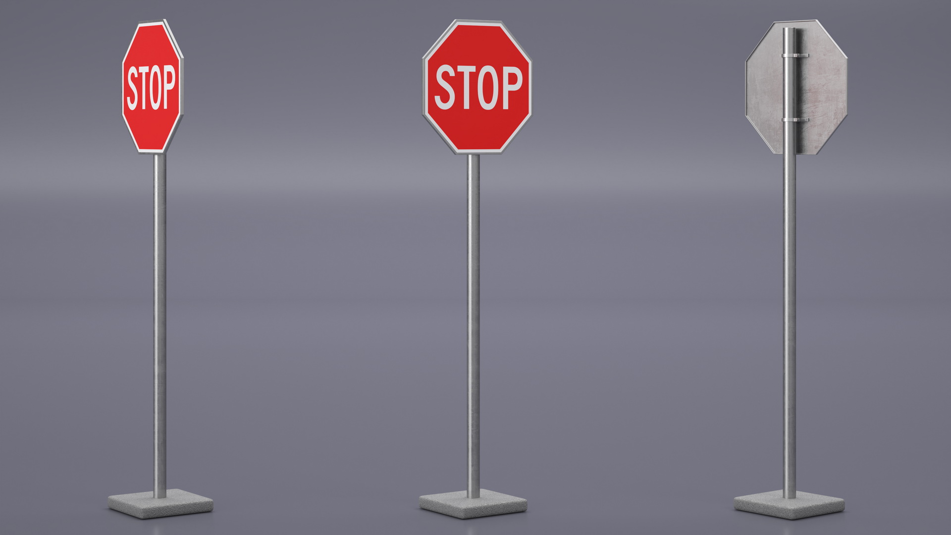 Road Sign Stop 3D model