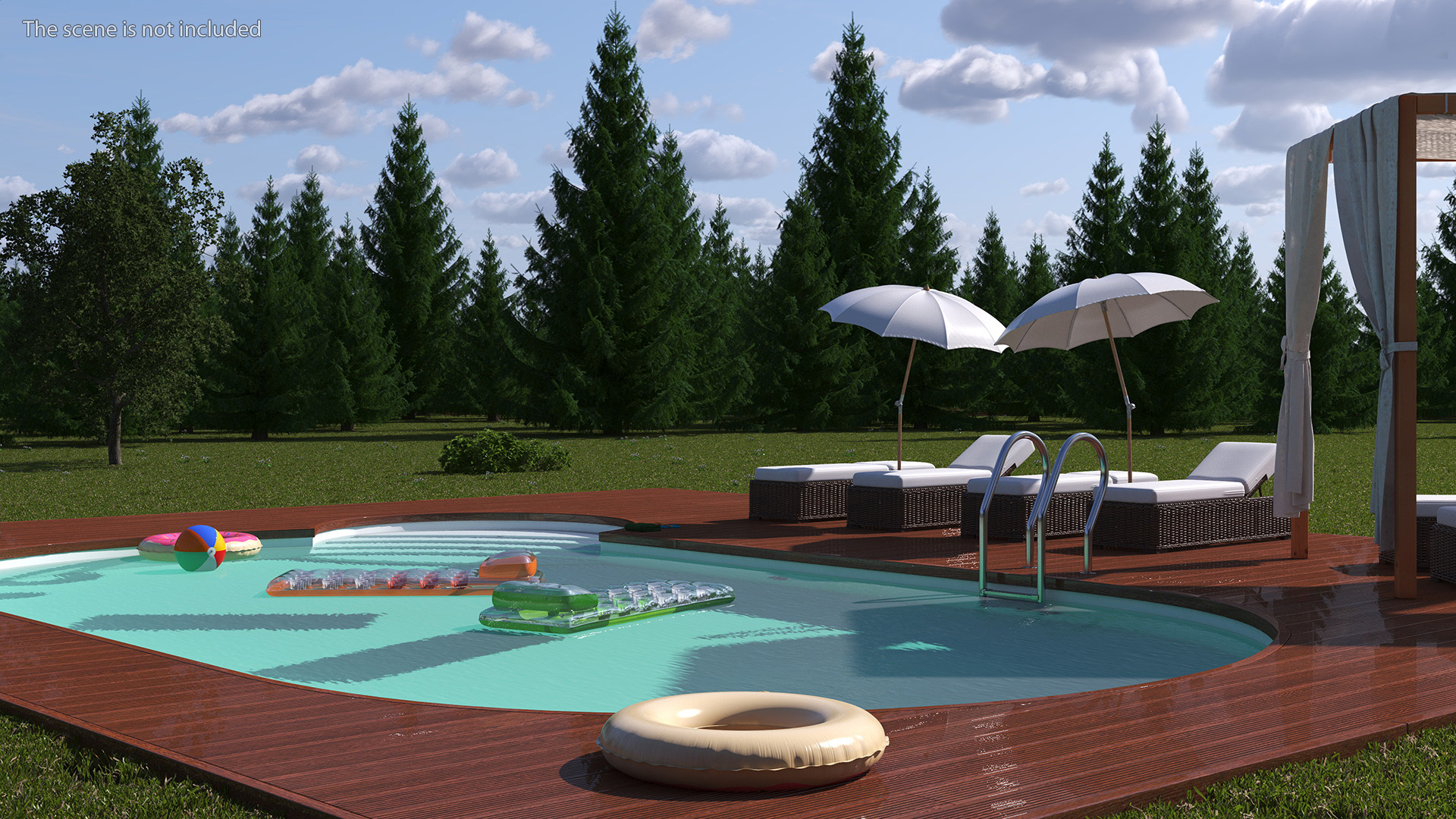 Comfortable Outdoor Pool 3D model