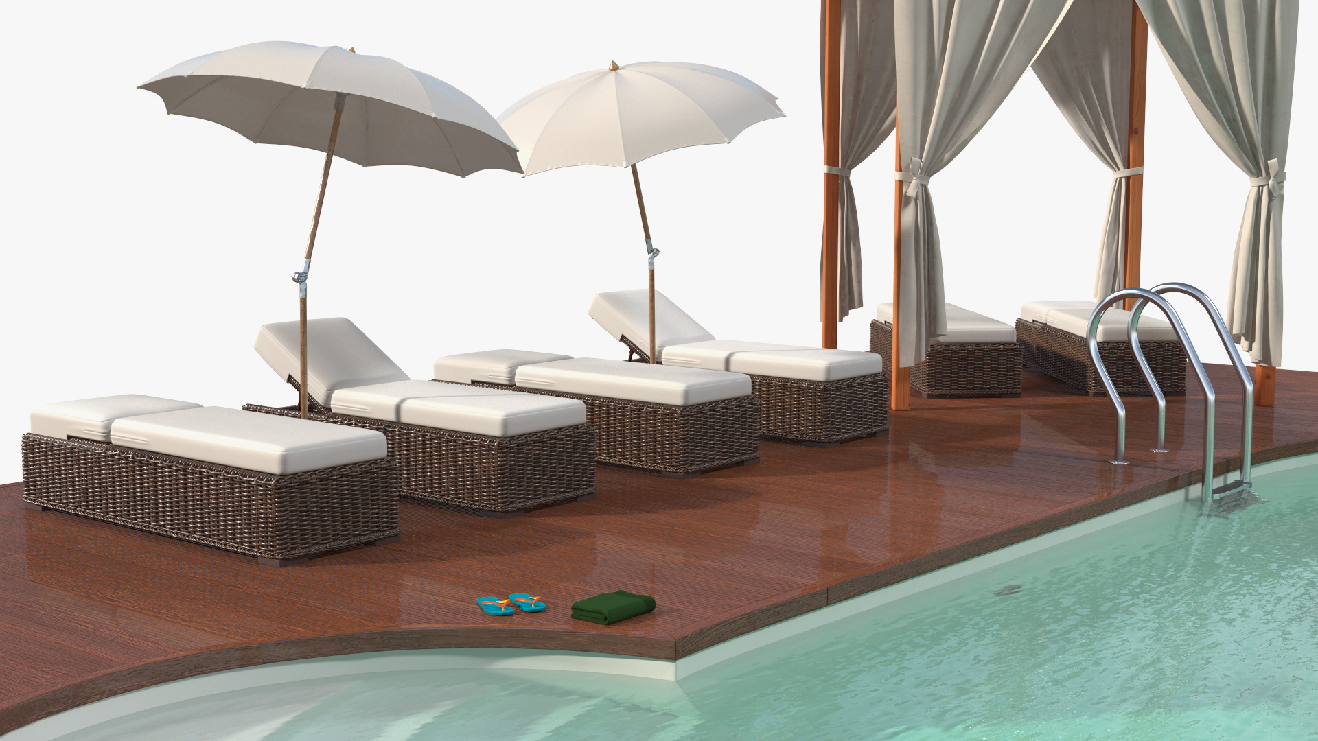 Comfortable Outdoor Pool 3D model