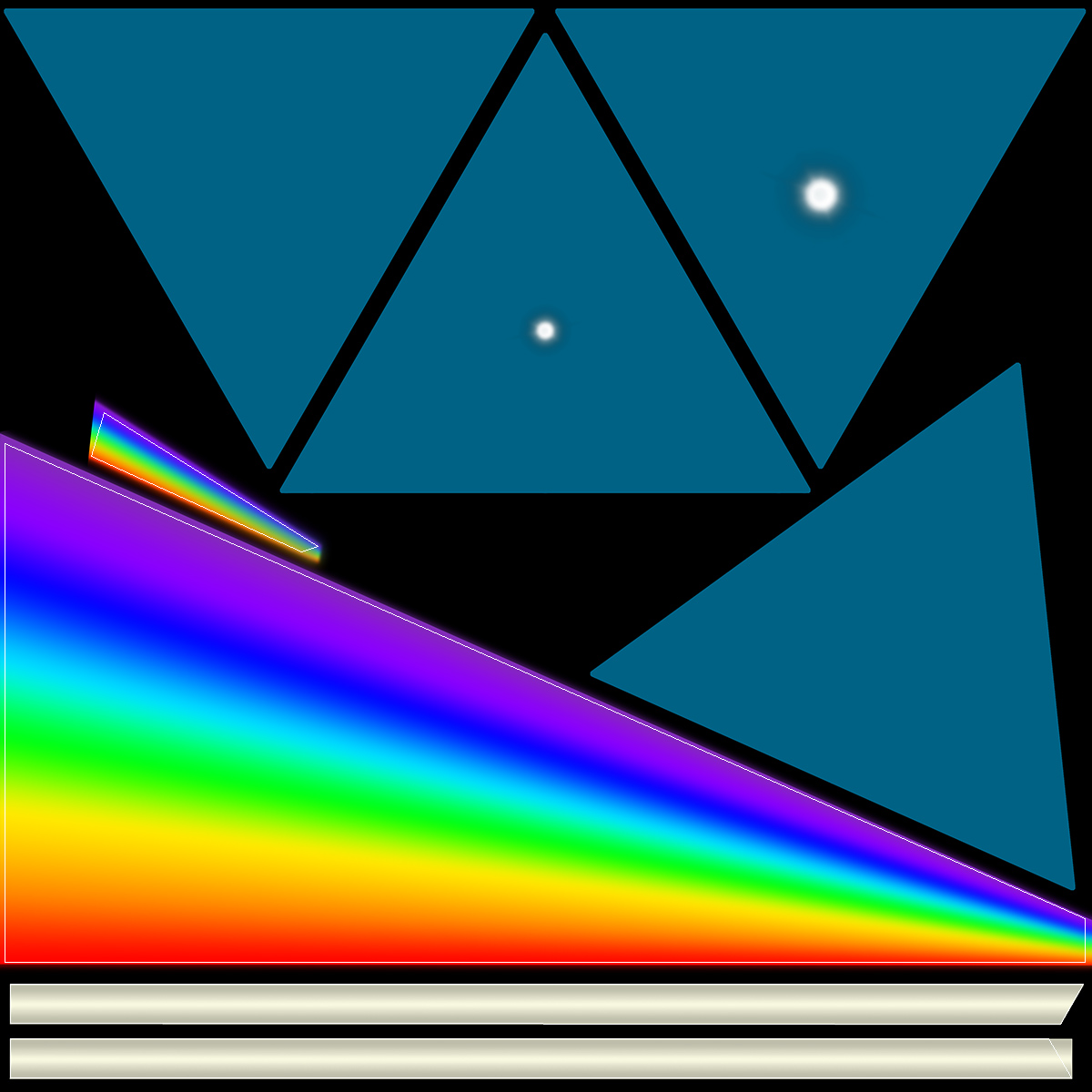 Glass Pyramid Refraction of Light Spectrum 3D