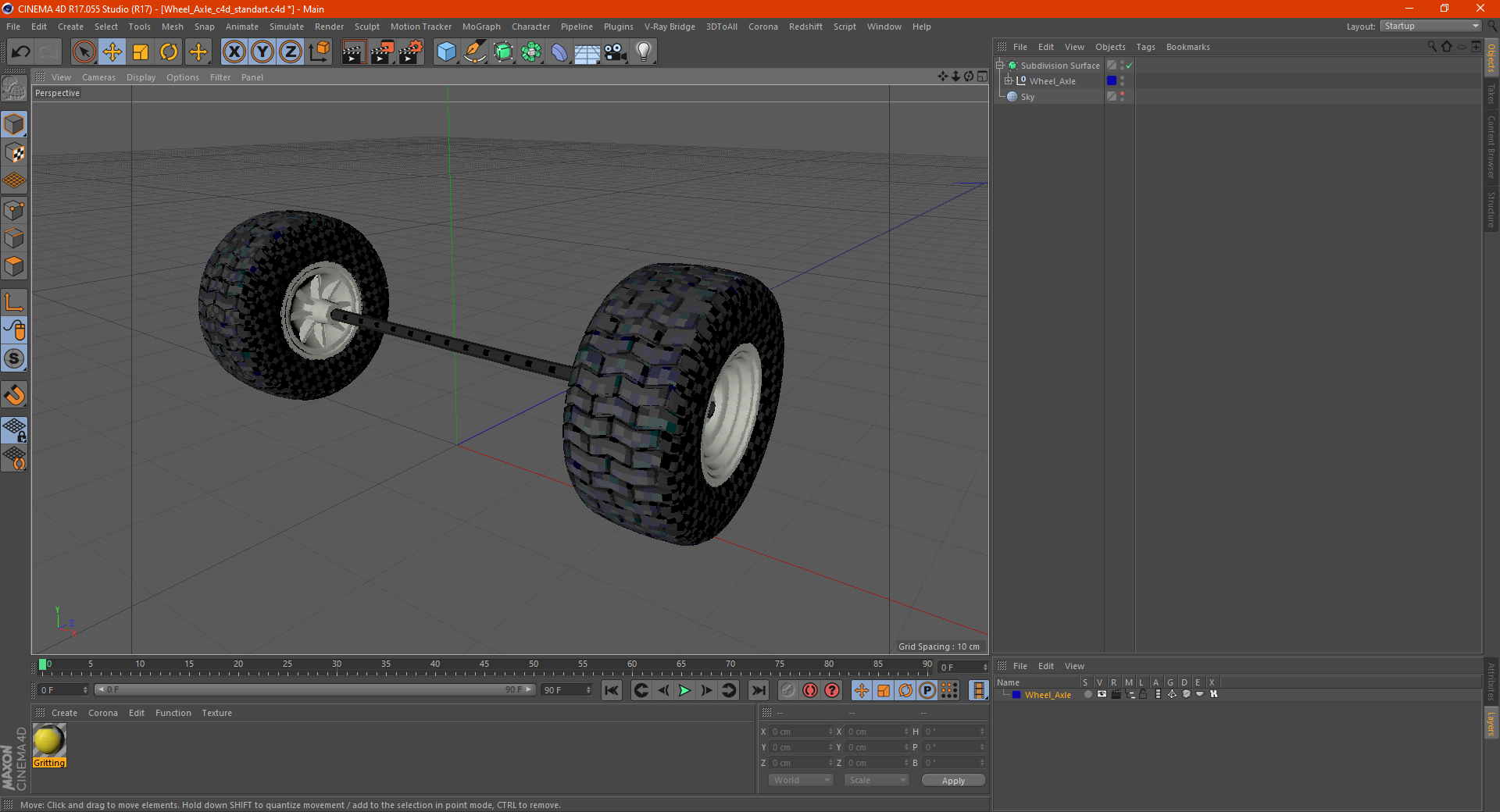 3D model Wheel Axle