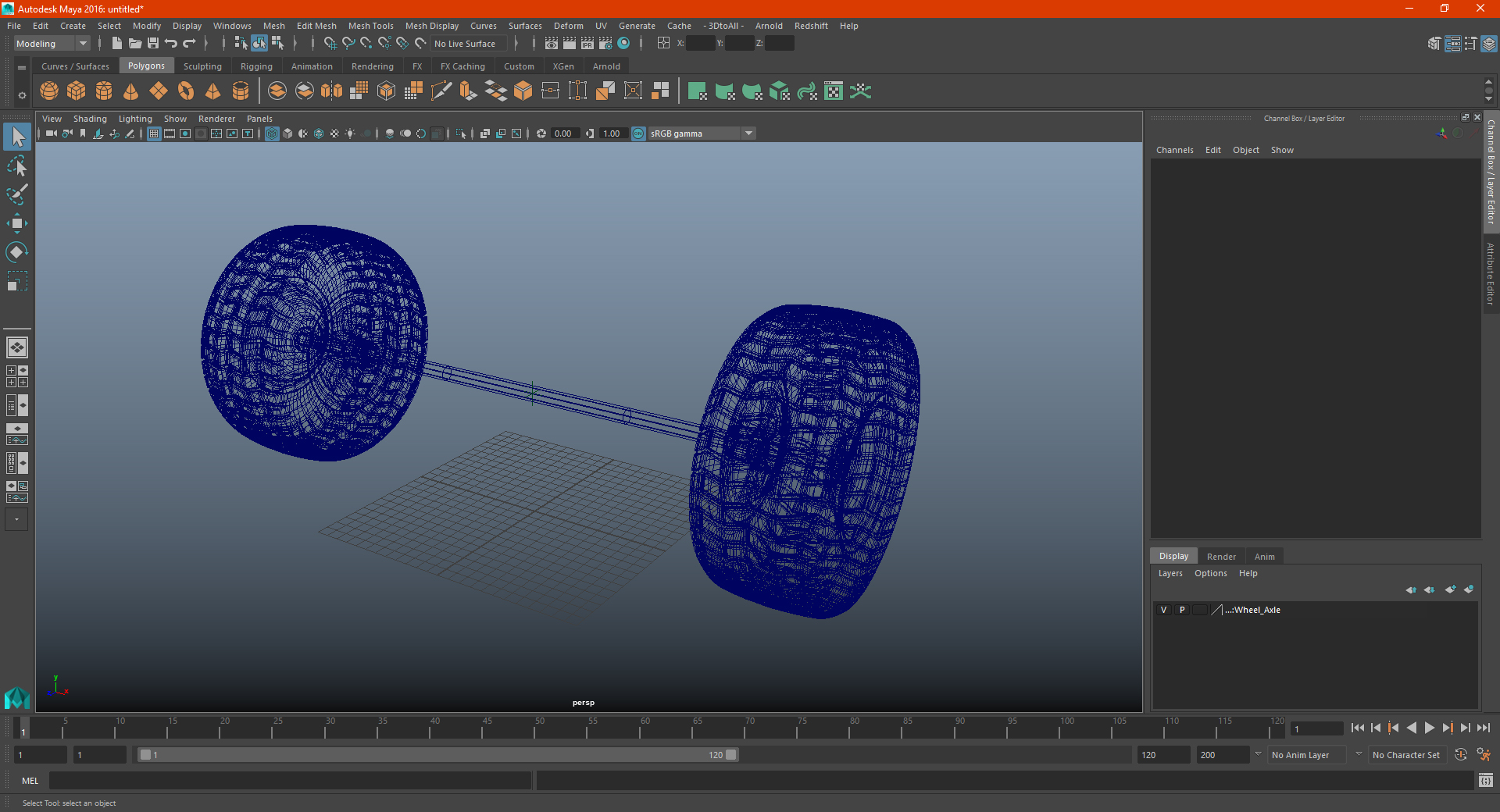 3D model Wheel Axle