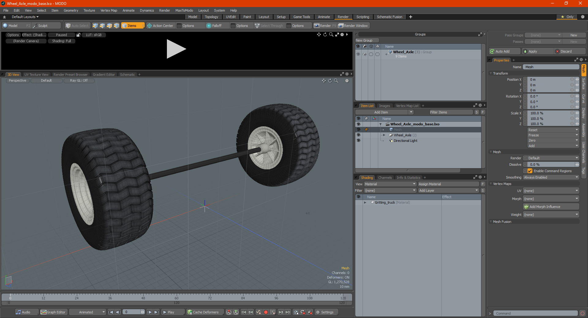 3D model Wheel Axle