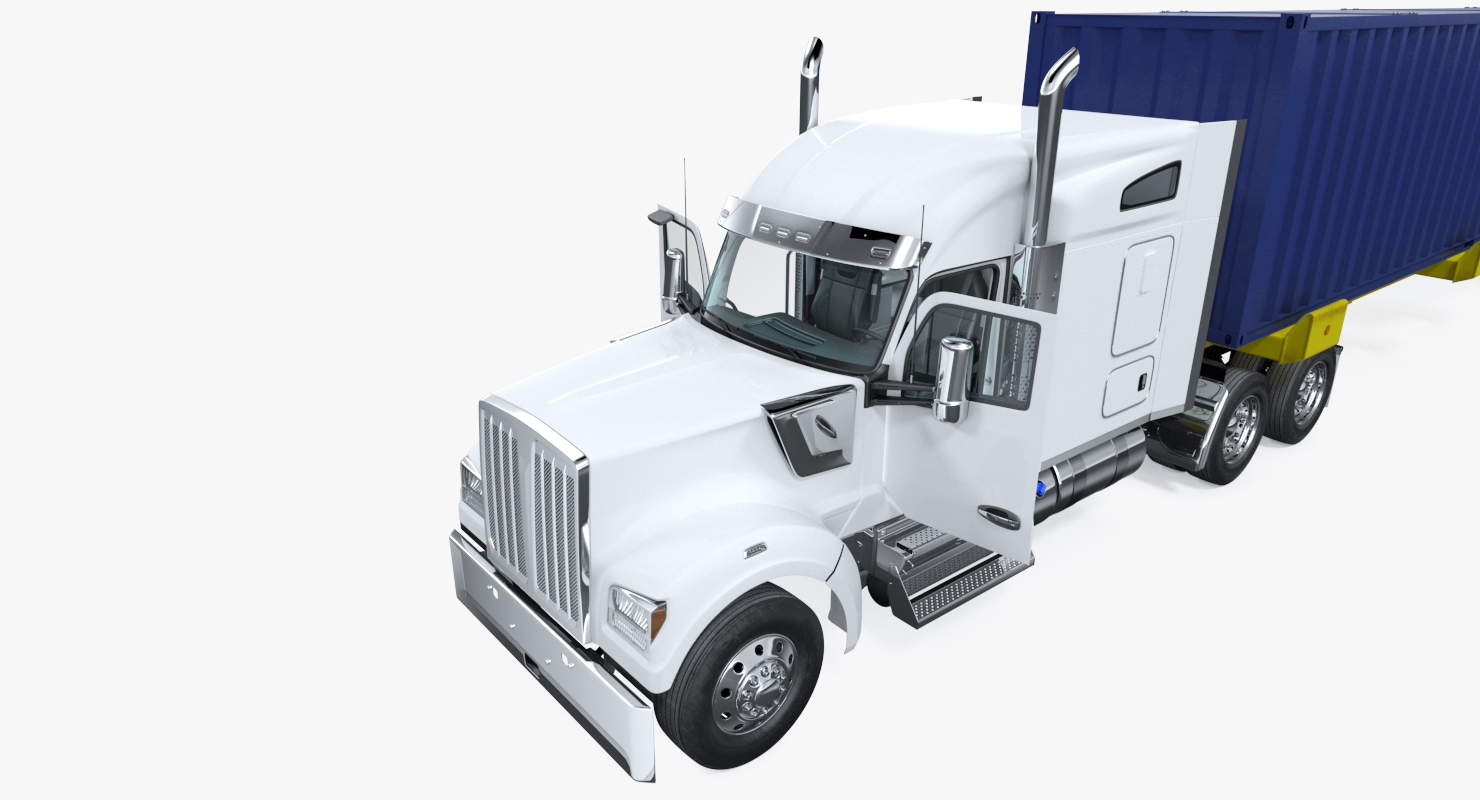 Truck with 48ft ISO Container 3D model